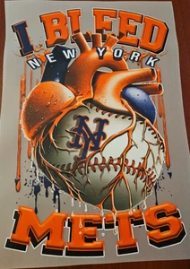 New York Mets Colorful 8" DTF Heat Transfer Iron On FREE Shipping (C3/6) - Picture 1 of 1