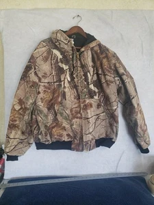 Vintage Carhartt Realtree Camo Hooded Workwear Jacket USA J220 CAP Size XL - Bild 1 von 15