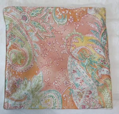 Ralph Lauren Sham Jamaica Paisley Coral Uno Solo 18"x18" Sin Inserto Sham Solo Foto 1 de 4