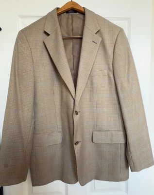 Chaqueta Abrigo Deportivo Club Room Para Hombre 2 Botones Beige/Azul/Marrón 42R Foto 1 de 4