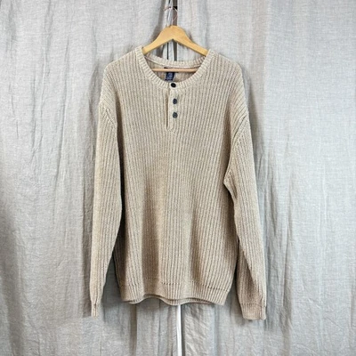 VTG Knightsbridge Sweater Mens Large Chunky Pullover Knit Fisherman Cable Knit - Image 1 of 4