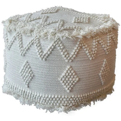 Uttermost 23965 Uriah 18 inch Soft Ivory Pouf - Image 1 of 2