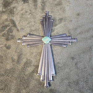 Cruz de espiga de ferrocarril única con turquesa hecha a mano firmada M. Rosing - Imagen 1 de 5