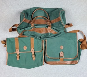 Vintage Polo Ralph Lauren 3 Piece Green Canvas Travel Set Duffel  - Picture 1 of 7