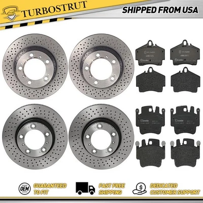 Kit de pastillas de rotores de freno delanteros traseros para Porsche Boxster 2000-2004 Foto 1 de 4