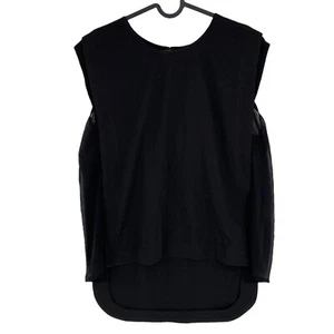 SILVIAN HEACH Black Sleeveless Round Neck High Low Cut Top Blouse Size M - Picture 1 of 10
