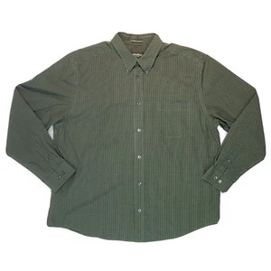 Eddie Bauer Wrinkle Resistant Shirt Mens XL Green Plaid Long Sleeve Cotton Shirt - Picture 1 of 7