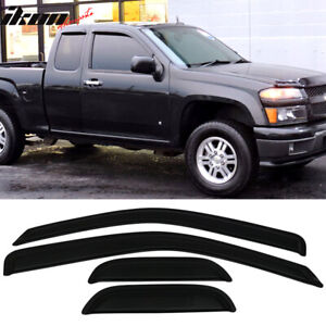 Fits 04-12 Chevy Colorado GMC Canyon Extended Cab Window Visors Acrylic 4Pc Set