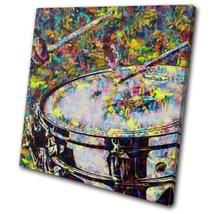 Drum Colourful Pop Paint Musical SINGLE CANVAS WALL ART Picture Print - Picture 1 of 1