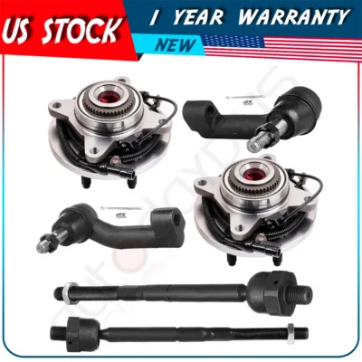 6x Kit de suspensión de extremos de barra de amarre delantera cojinete de cubo de rueda para Ford F-150 2009-2010 Foto 1 de 4