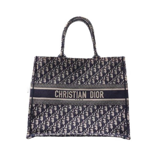 Christian Dior Borsa a libro obliqua marina grande tote bag