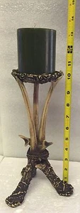 ANTLER CANDLE HOLDER - Resin - Log Cabin, Lodge, Hunting Decor - Deer Antlers  - Picture 1 of 10