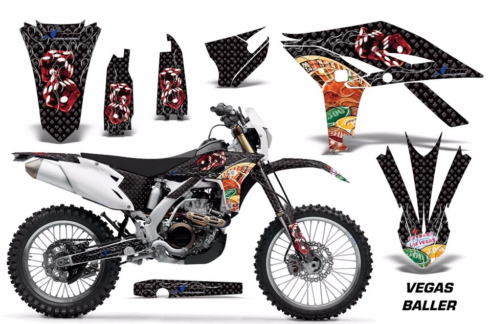 Dirt Bike Graphics Kit Decal Sticker Wrap For Yamaha WR450F 2012-2015 VEGAS BLK Foto 1 de 1