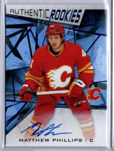 2021-22 SP Game Used Hockey Blue Matthew Phillips ROOKIE AUTO FLAMES - Picture 1 of 1