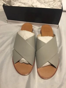 Dolce Vita Women Slip On Sandals Preen Grey Nubuck Stella Size 12M Leather NIB - Picture 1 of 9