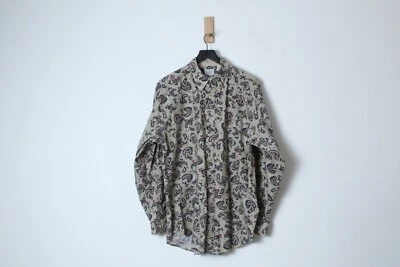Vintage 90's Bugle Boy 100% Cotton Paisley Button Down Long Sleeve Shirt - Med - Image 1 of 4