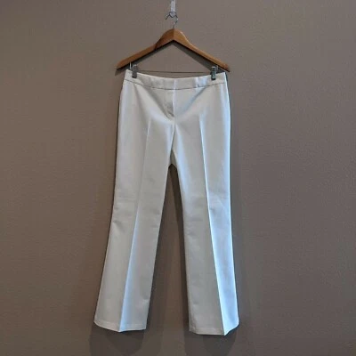 NUEVO SIN ETIQUETAS - Pantalones de vestir blancos de pierna acampanada Tahari Foto 1 de 4