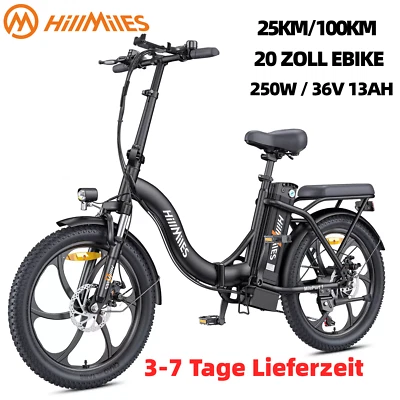 Hillmiles 20 Zoll Elektrofahrrad Pedelec E-Bike Klapprad 250W 13 Cityrad