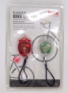 Kwik Flasher Bike Lights Set of 2 Red Green New LED 3 Settings Kikkerland - Picture 1 of 2
