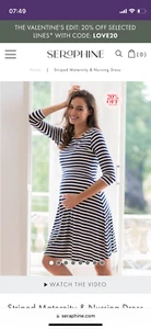 SERAPHINE NADIA NAUTICAL MATERNITY NURSING DRESS SIZE 16 UNOPENED FROM PACKAGING - Picture 1 of 14