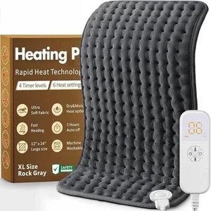 Heating Pad for Back, Neck, Shoulder Pain Heat Therapy 6 Heat Settings, Auto-Off - Picture 1 of 8