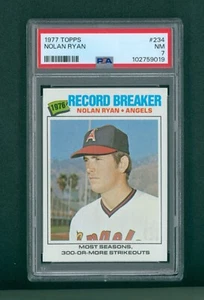 1977 Topps Baseball Card - #234 Nolan Ryan Record Breaker, PSA 7 NM - Picture 1 of 2