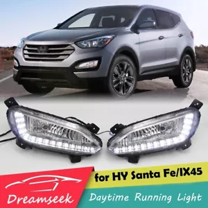 LED DRL for Hyundai Santa Fe IX45 2013 2014 2015 Daytime Running Light Fog Lamp - Picture 1 of 9