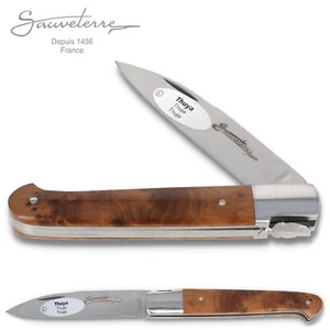 Navaja Sauveterre - 9 cm mango Thuja - hoja de ungüento cincelada - acero mate - Imagen 1 de 6