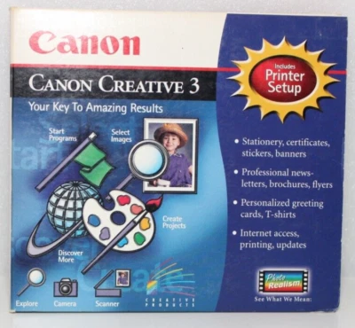 CANON CREATIVE 3 VINTAGE SOFTWARE WINDOWS 95 COLORSTORE CREATACARD SE COLOR DESK - Image 1 of 4