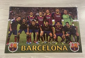 Poster vintage FC Barcelona Team La Liga ""Laminato"" 25X34 molto grande Messi - Foto 1 di 2