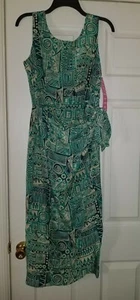Vestido Spencer Jeremy Petites 100 % seda sin mangas estampado tribal talla 10 - Imagen 1 de 5