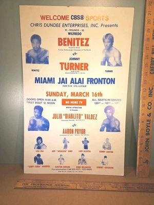Póster de boxeo de lucha vintage de Chris Dundee Enterprises Benítez Vs Turner  Foto 1 de 4