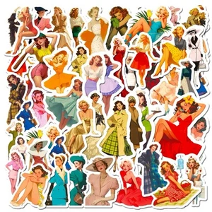 10 adesivi casuali retrò pin up ragazza decalcomanie moda laptop idro spedizione gratuita! - Foto 1 di 4