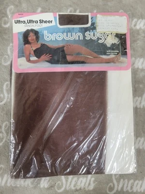 Vintage Brown Sugar Ultra Ultra Sheer Pantyhose Size Medium - Image 1 of 2