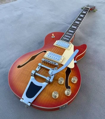 Electric Guitar Bone Nut Semi-Hollowbody Glossy Raised Flame Maple Back&Top - Изображение 1 из 4