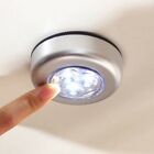 1Pcs Small Touch Sensor 3Led Round Night Light Lamp Hallway Stairs Stick On Wall