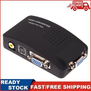 Caja convertidor de video RCA compuesto S-Video AV a VGA para PC a TV - Imagen 1 de 10