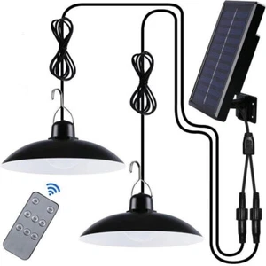 2 Lampade lampadine pannello solare intrno esterno IP65 telecomando campeggio - Foto 1 di 12