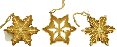 Juego de 3 adornos diferentes de pan de jengibre copo de nieve - Nuevo por Blossom Bucket #51798 Foto 1 de 4