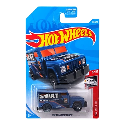 Hot Wheels бронированный грузовик охота за сокровищами синий HW Rescue Mainline SWAT FYF99 2019 - Изображение 1 из 2