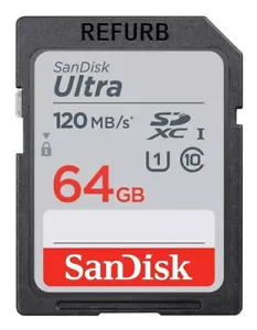 SanDisk SD 64GB Ultra SDHC UHS-I / Class 10 Memory Card, Speed Up to 120MB/s - Picture 1 of 10