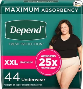 Depend Fresh Protection Incontinence & Postpartum Underwear for Women S to XXL - Picture 1 of 6