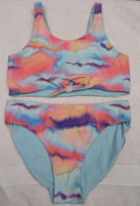 Zella girls sz 16 Two Piece Tankini & Bottoms swimsuit set reversible swim 0714 - Picture 1 of 3