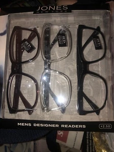 New 3 Pair Jones New York Signature Men’s Designer Readers Glass +2.50 - Picture 1 of 4