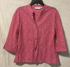 Women's Rebecca Malone Cotton Blend Lace Sheer Lightweight Loose Fit Top X Large - Picture 1 of 9