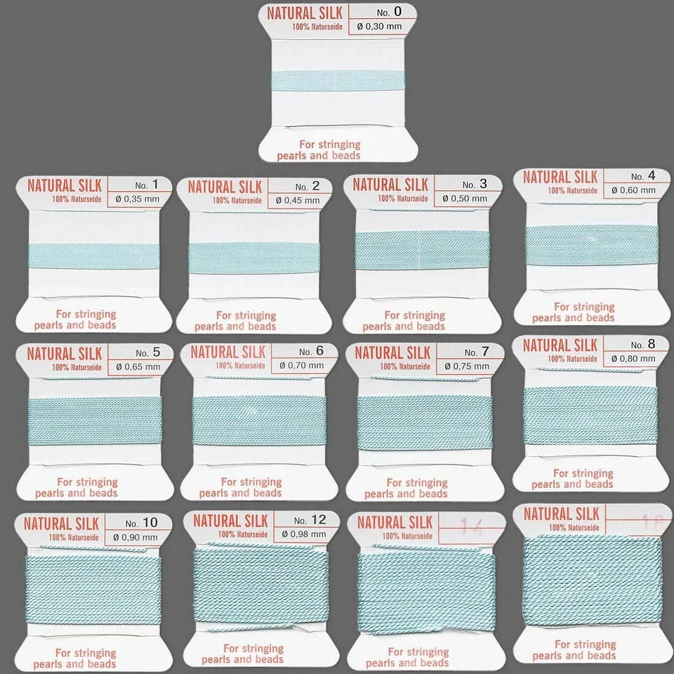 Шелковый шнур грифон с прикрепленной иглой ниткой для натяжения ниток жемчуга - Изображение 1 из 3