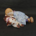 1ère figurine MEISSEN Qualité FIGURINE ENFANT SIESTE sur DOG Julius HENTSCHEL #73368