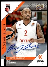 2017-18 Upper Deck Turkish Airlines Euroleague Autographs #20 Ricky Hickman