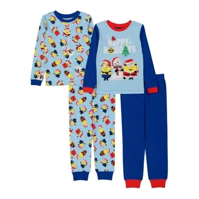 Conjunto de pijama de Navidad Minions niños talla 4-10 camisa pantalones vacaciones Despicable Me Foto 1 de 4