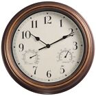 2X(Horloge Murale 12 Pouces, Horloge Étanche Rétro Avec Affichage Thermomètre 6)